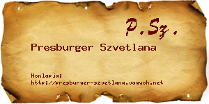 Presburger Szvetlana névjegykártya